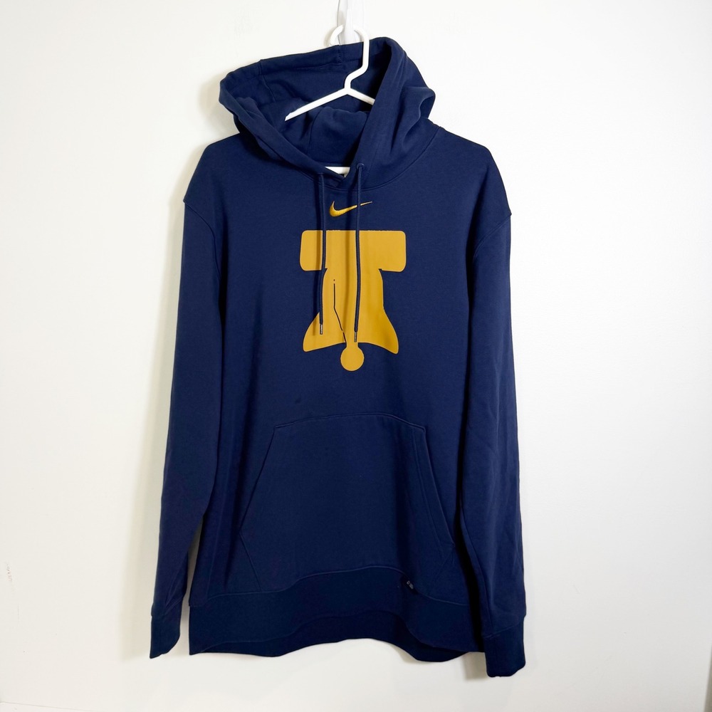 Nike Hoodie Mens XL Blue Philadelphia 76ers Liberty Bell City Edition Pullover
